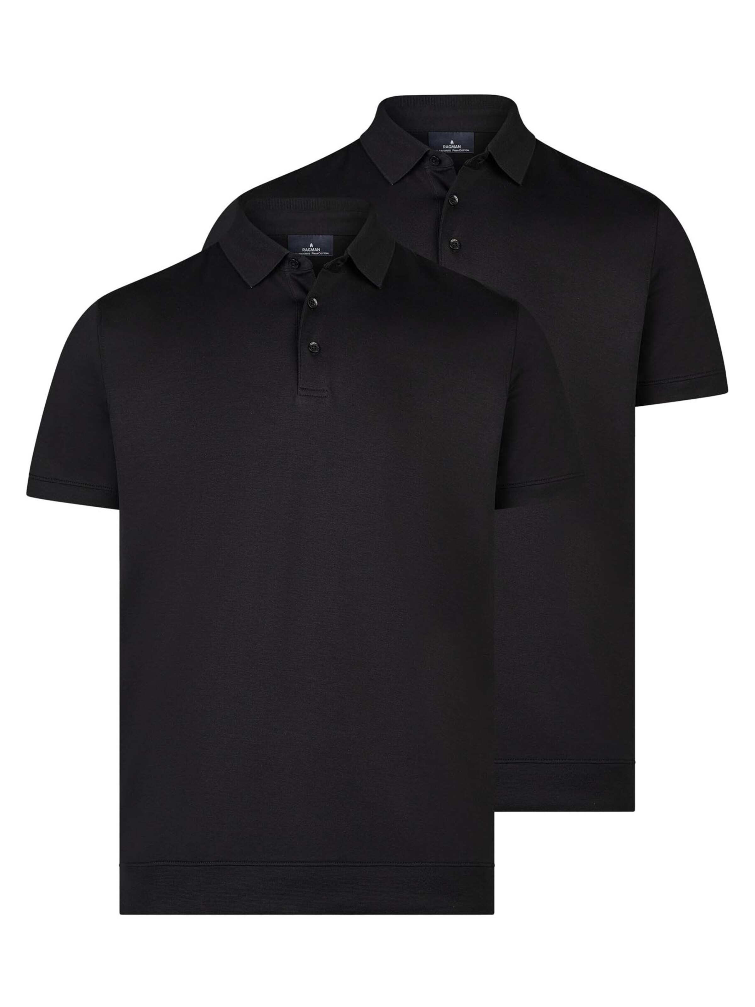 Ragman Shirt 'Basic' in Black: front