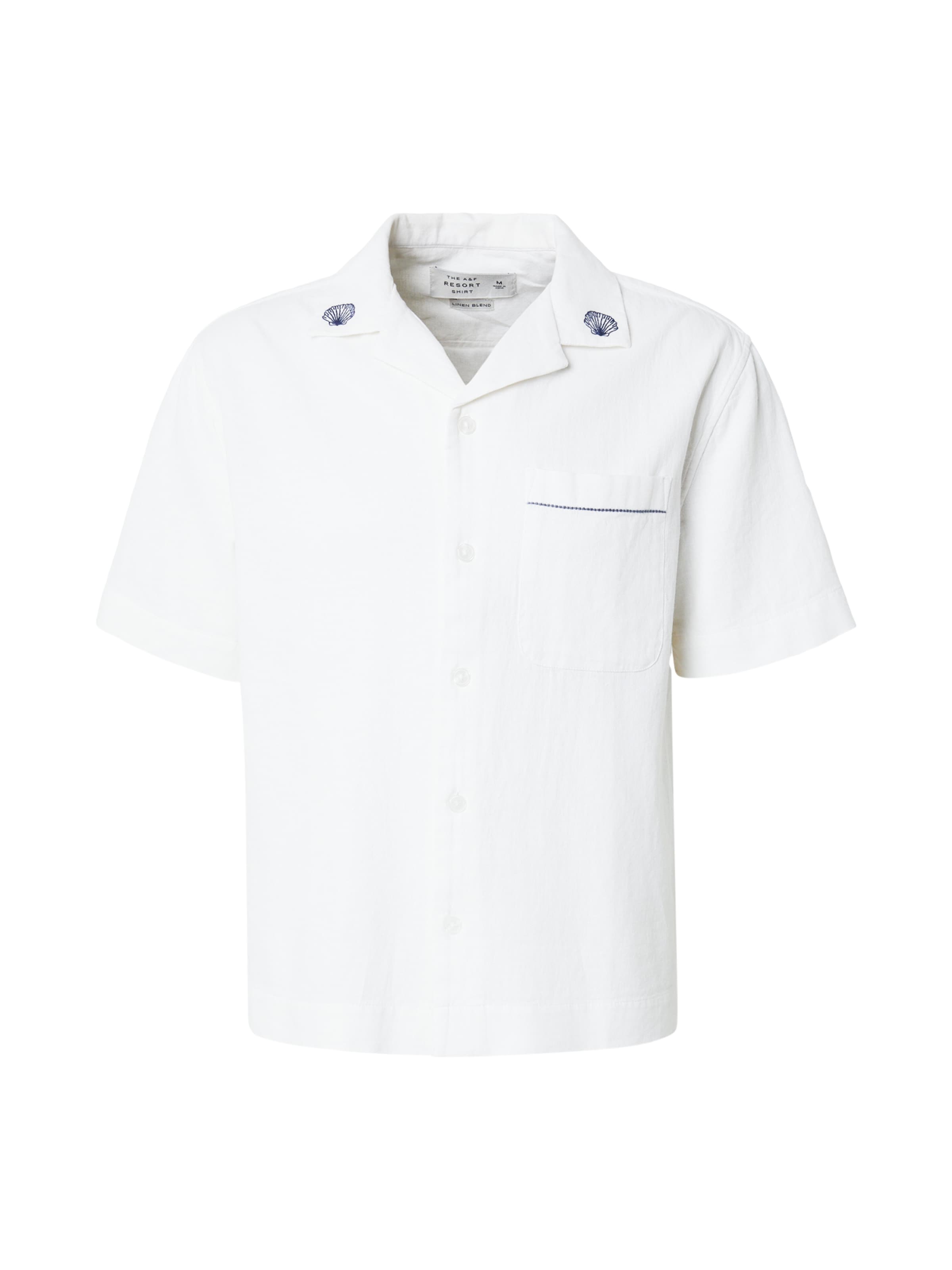 Fit confort Chemise Abercrombie & Fitch en blanc : devant