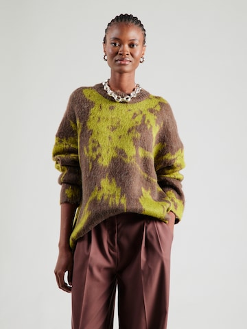 Pull-over oversize 'KATRINA' TOPSHOP en vert : devant