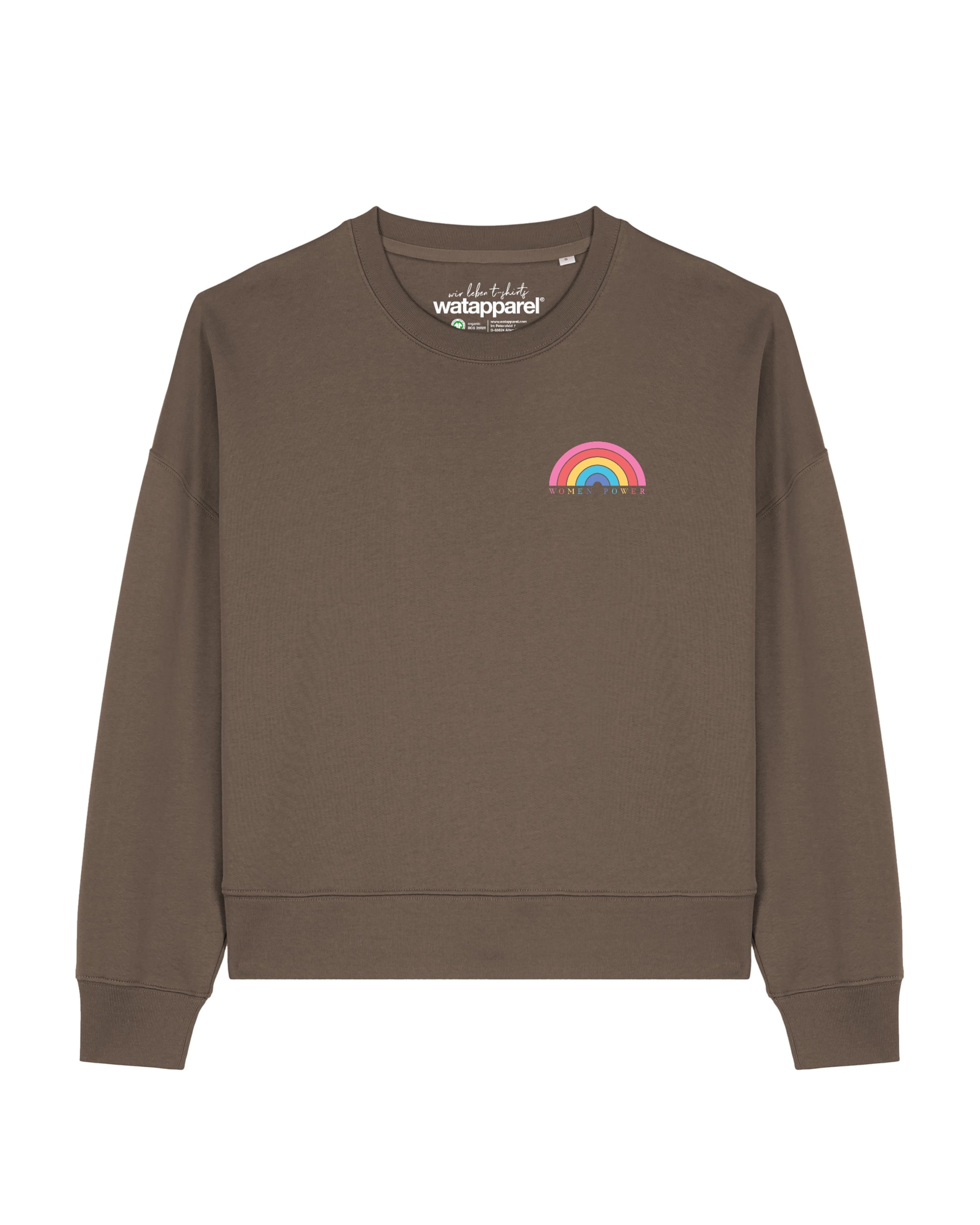 Sweat-shirt 'Women Power' Watapparel en marron : devant