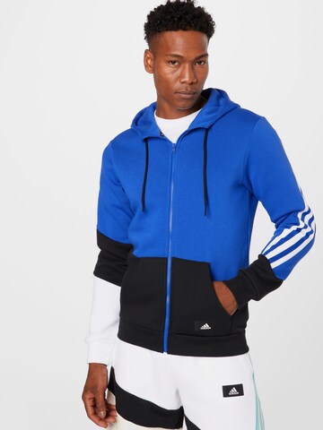 ADIDAS PERFORMANCE Sports sweat jacket in Blue: front