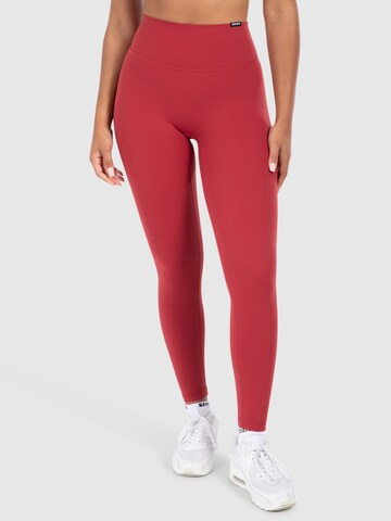 Coupe slim Leggings Smilodox en rouge : devant