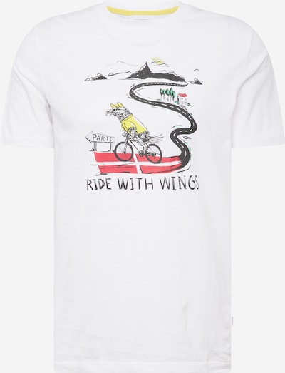 Lindbergh T-Shirt in gelb / cranberry / schwarz / weiß, Produktansicht