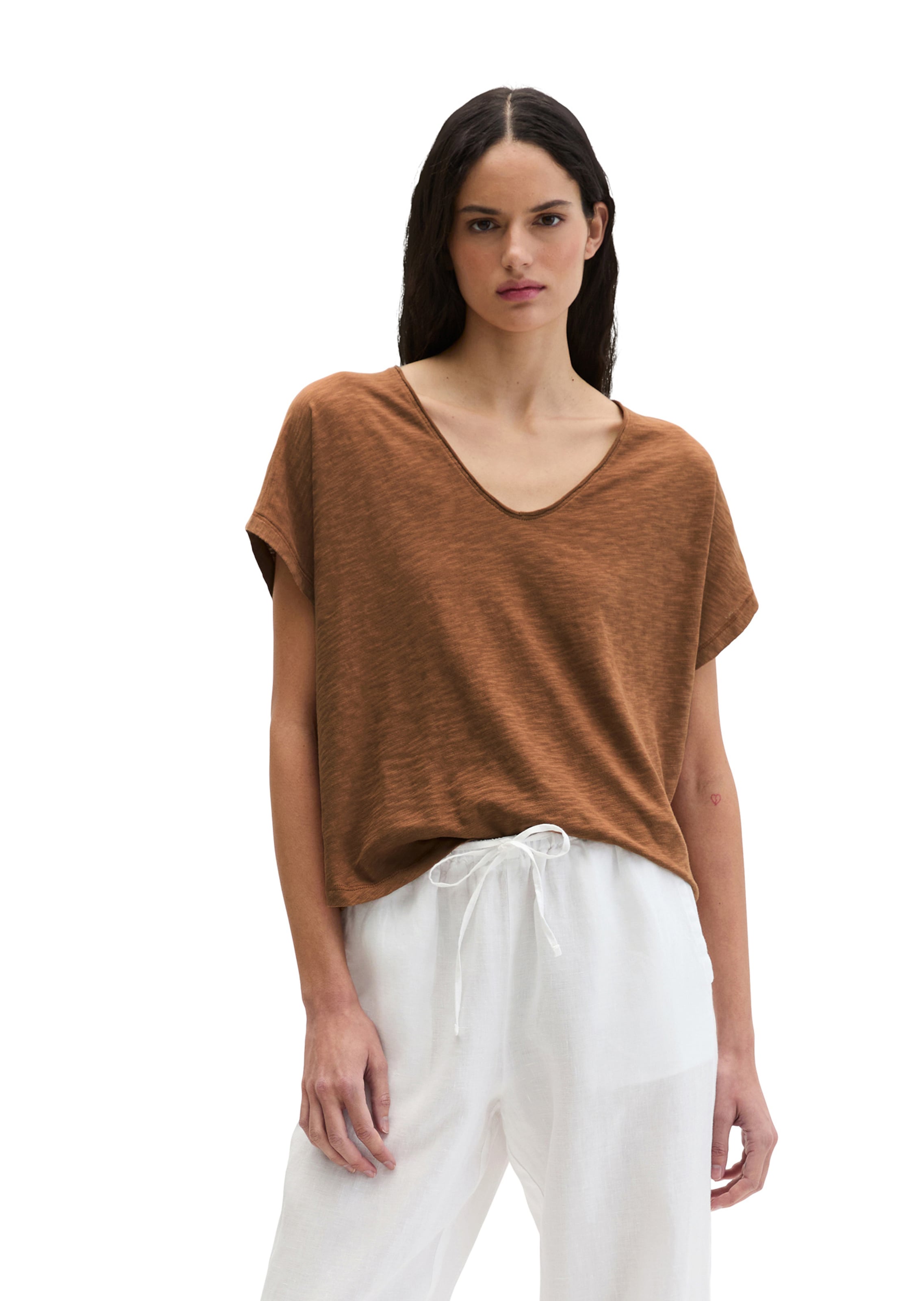 Marc O'Polo T-Shirt in Braun: Vorderseite