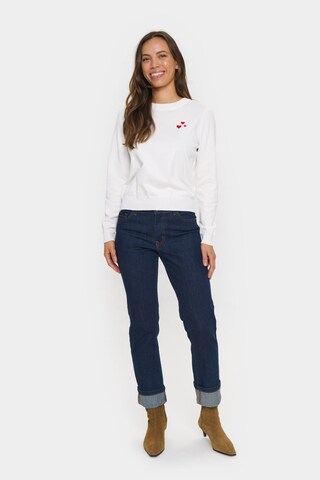 SAINT TROPEZ Pullover 'Valentina' in Weiß
