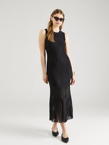 DKNY - Vestido de punto en negro: frente