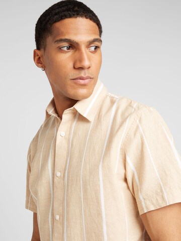 SELECTED HOMME Slim fit Button Up Shirt in Beige