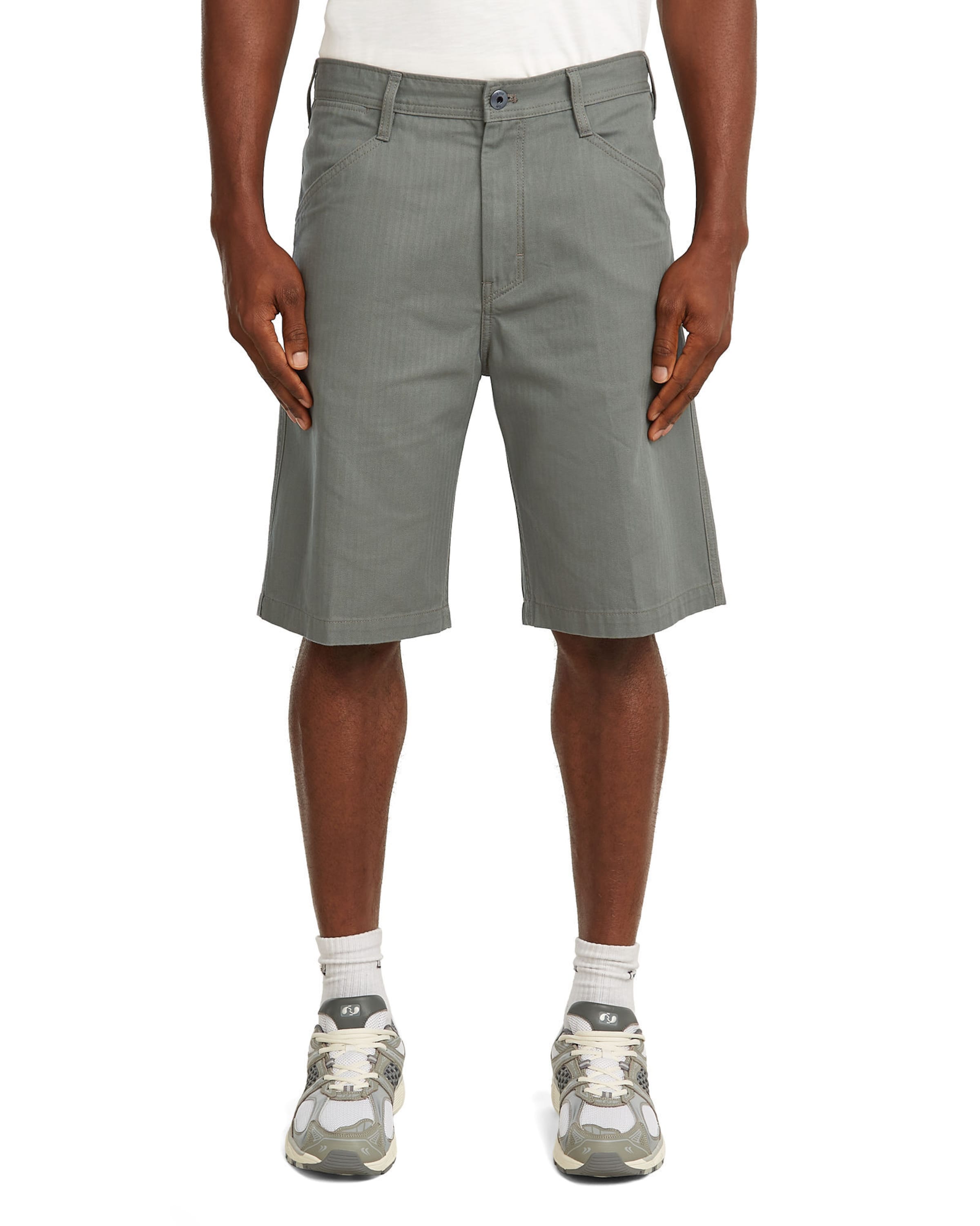 G-STAR Loosefit Broek '5-Pocket Relaxed Bermuda Short' in Groen: voorkant