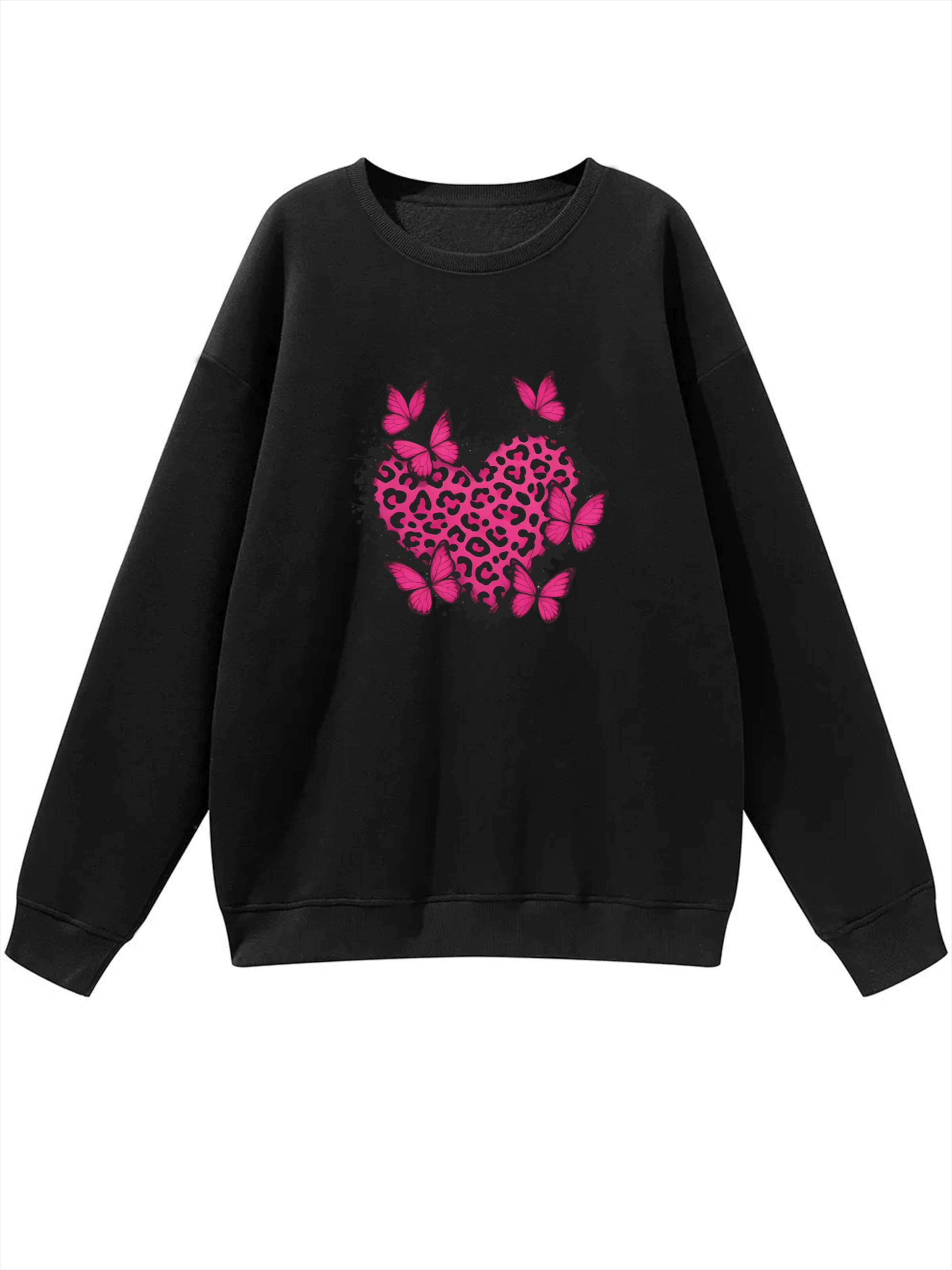 GORHEY Sweatshirt 'Leopard Heart'‌‌‌‌‌‌‌‌ in Schwarz: Vorderseite