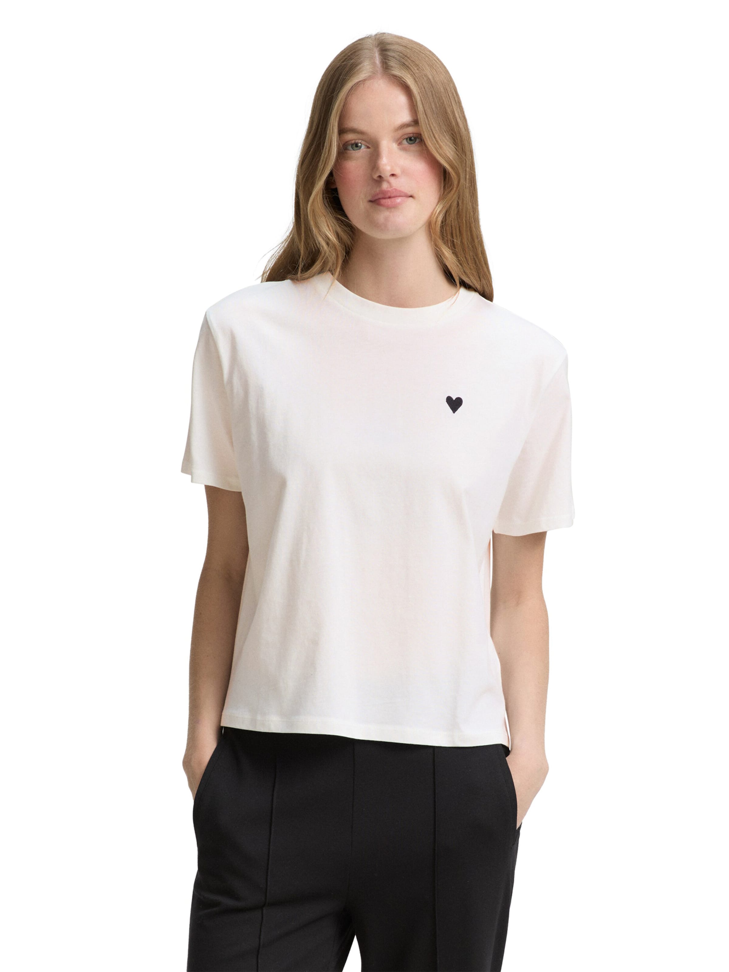 TOM TAILOR Majica | bela barva: sprednja stran