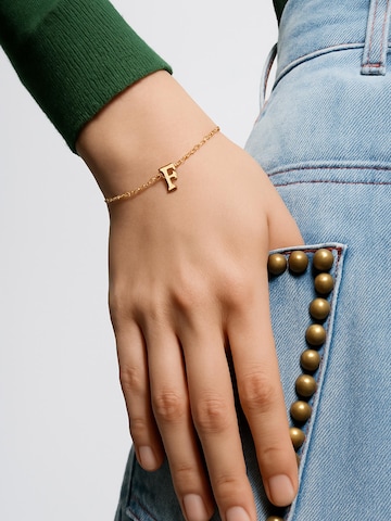 Luxenter Armband 'Alphabet F'‌ in Gold
