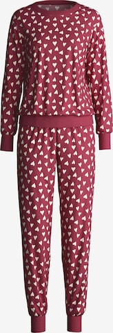 CALIDA Pyjama 'Cotton Special' in Rood: voorkant