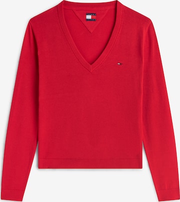 Tommy Jeans Neulepaita 'ESSENTIAL' värissä punainen: etupuoli