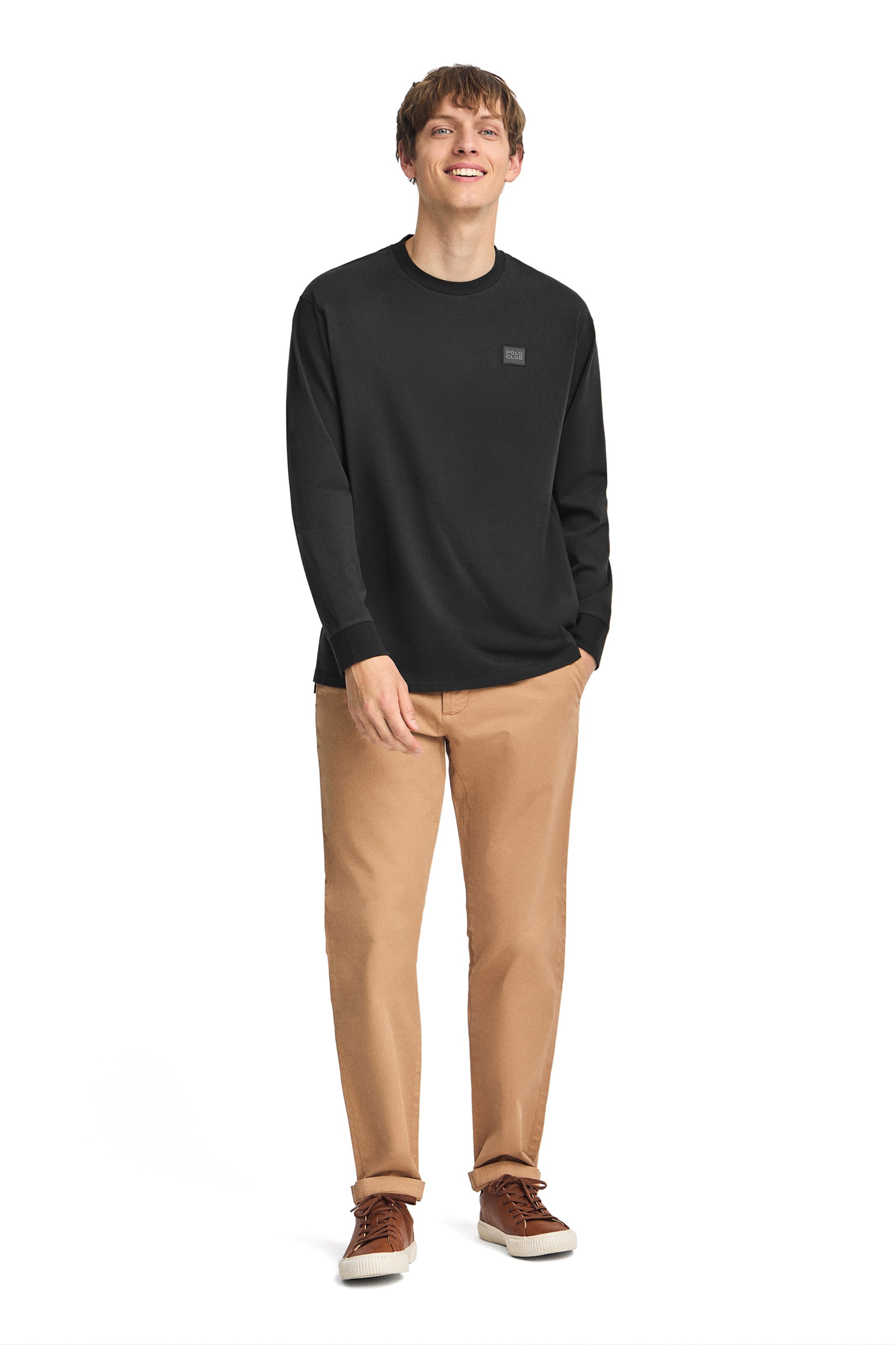 Polo Club Langarmshirt in Schwarz