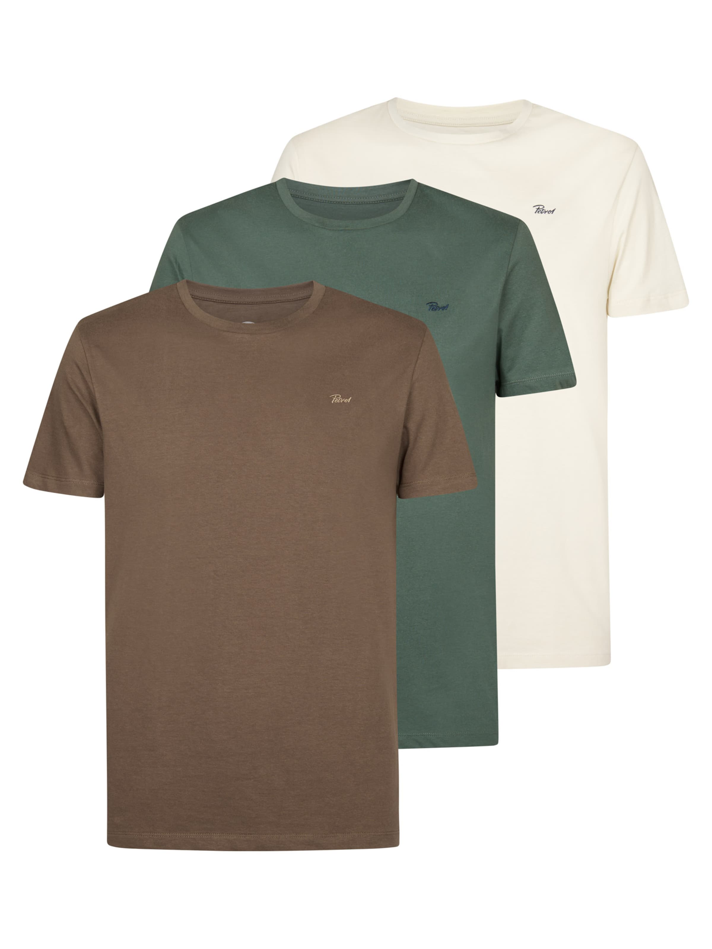 T-Shirt Petrol Industries en beige : devant