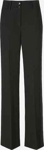 Fadenmeister Berlin Wide leg Pleated Pants in Black: front