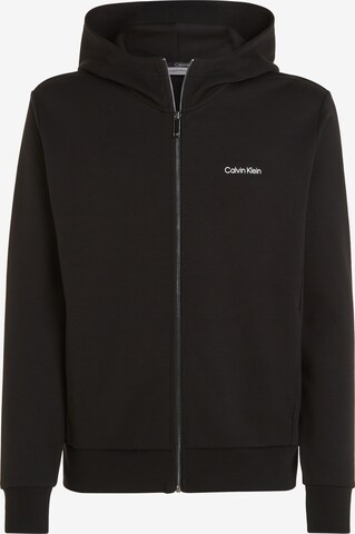 Calvin Klein Zip-Up Hoodie in Black: front