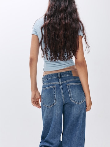 Largi Jeans de la Pull&Bear pe albastru