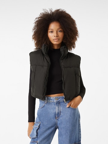 Gilet Bershka en noir : devant