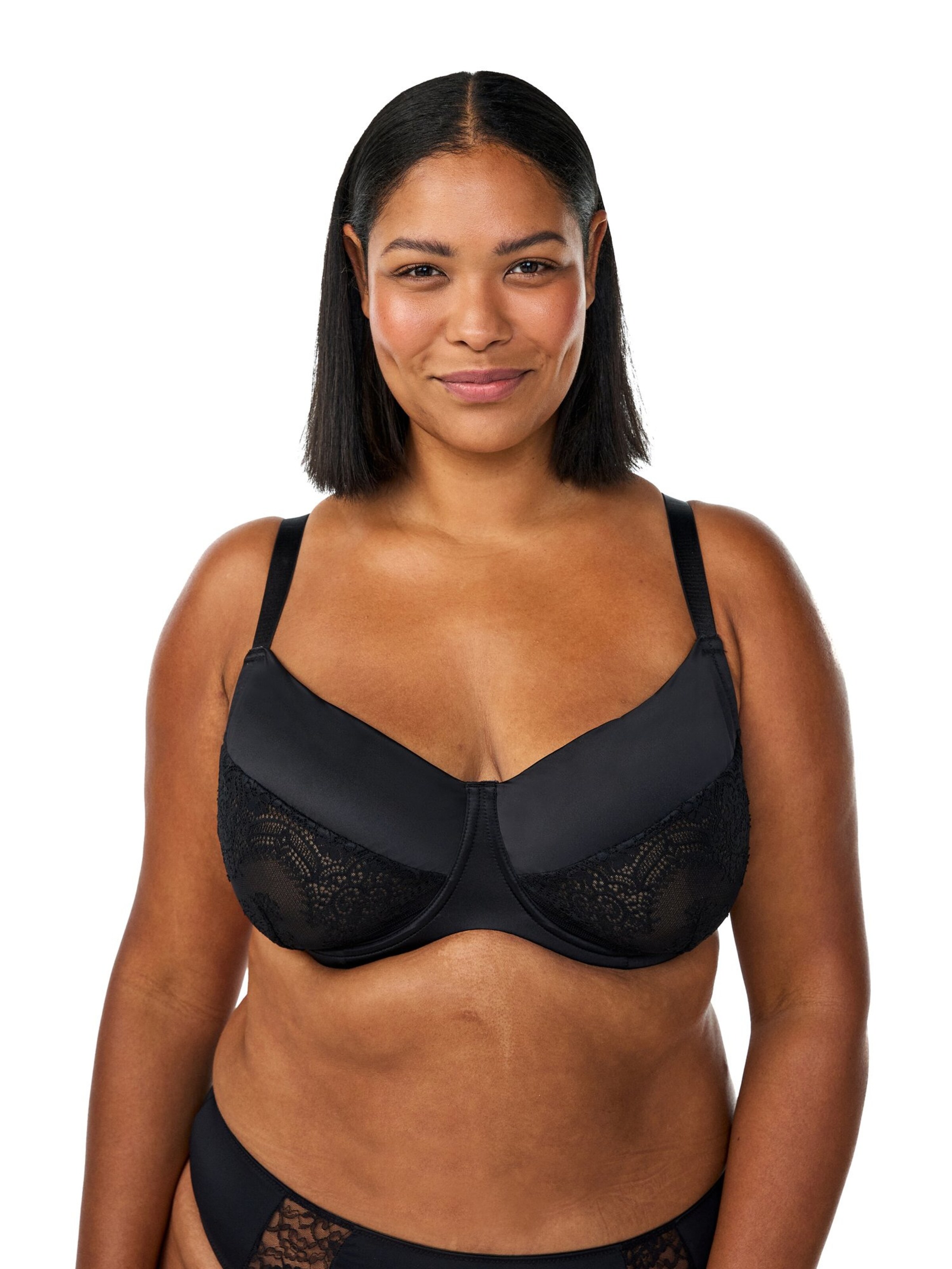 Devoted by Zizzi Balconette BH 'Licia' in Schwarz: Vorderseite