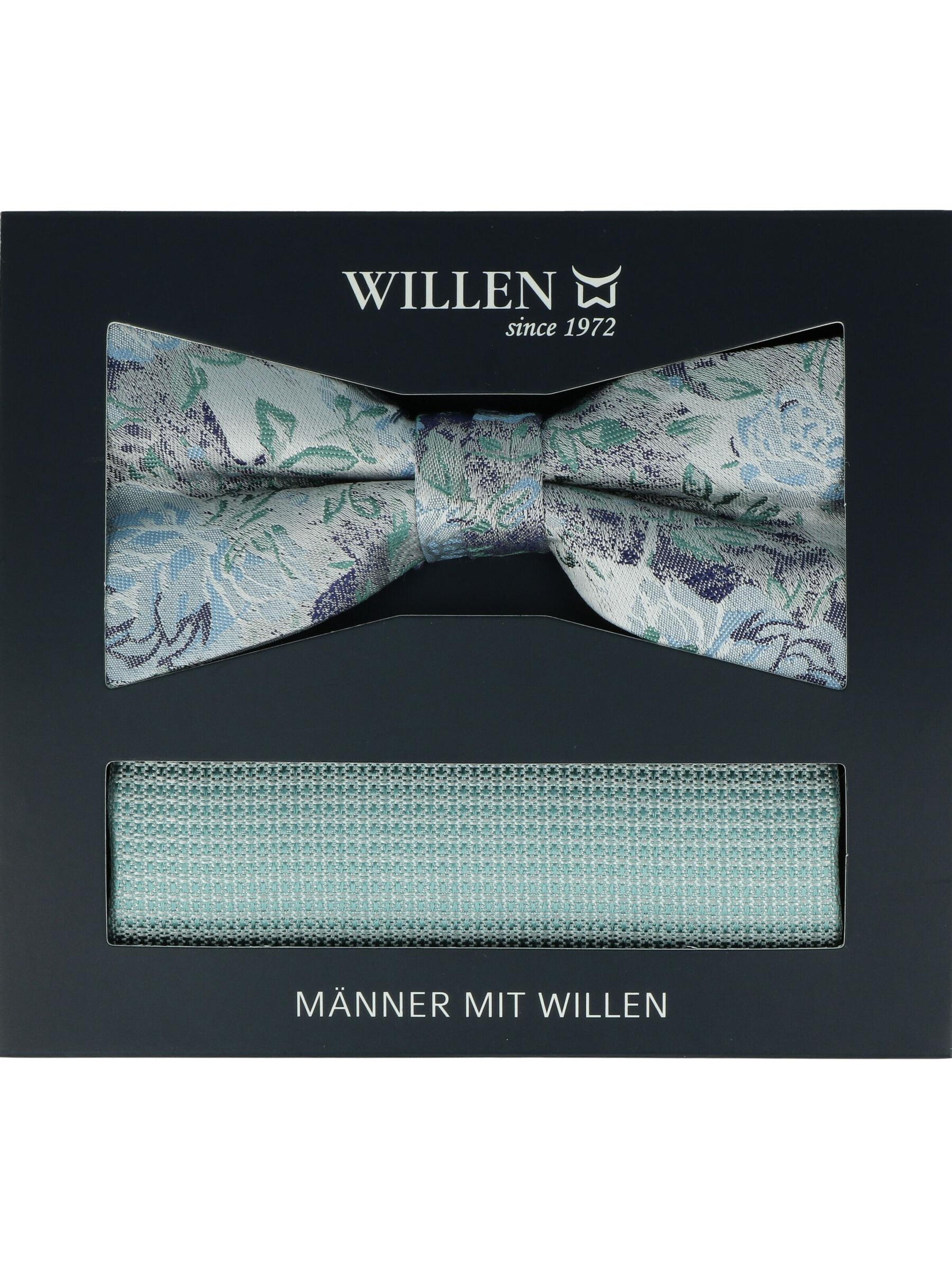 WILLEN Bow Tie 'Set Floral/ Uni' in Green