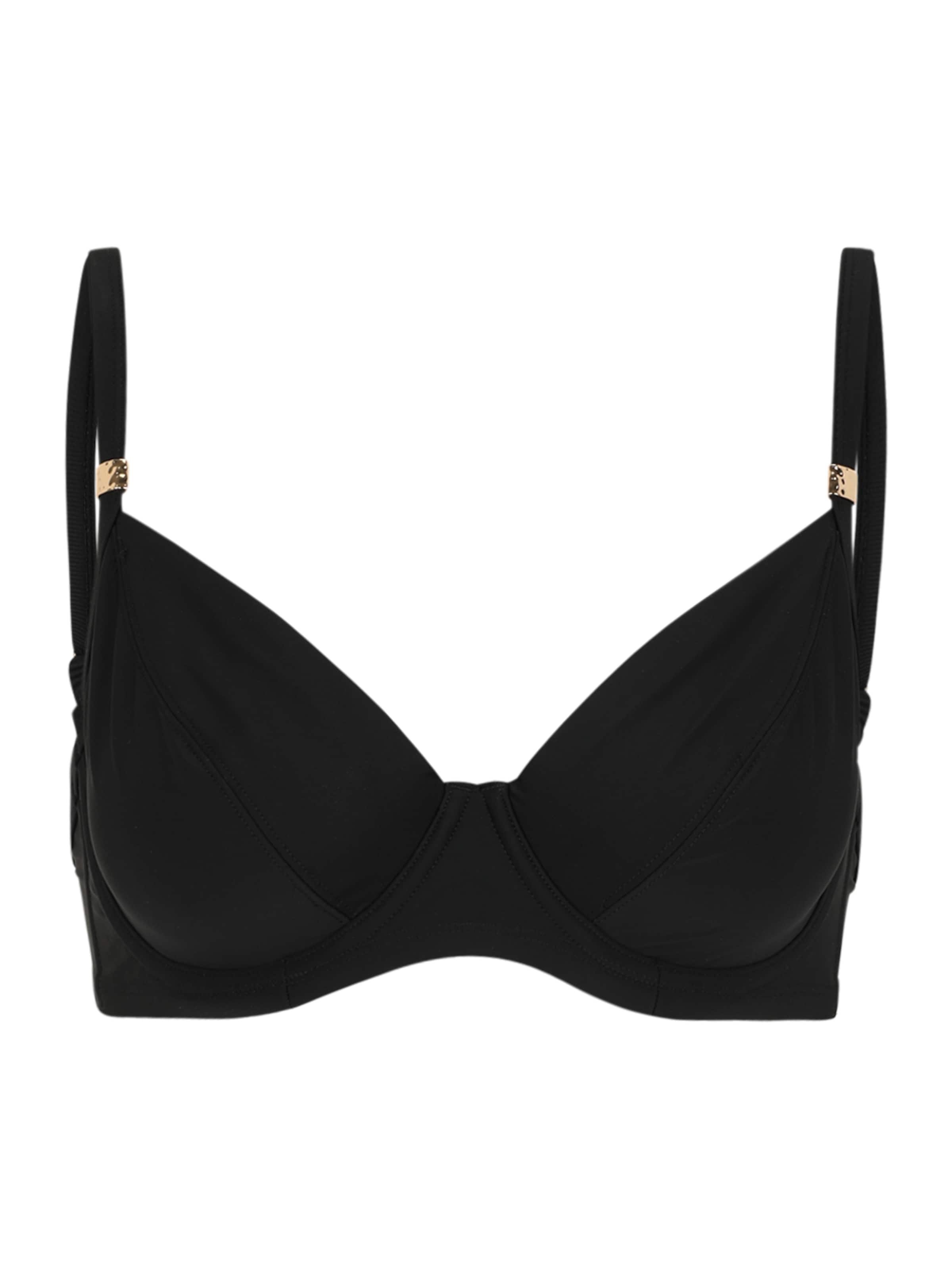 Hunkemöller Kolmnurk Bikiinitopp 'Luxe Demi', värv must: eest vaates