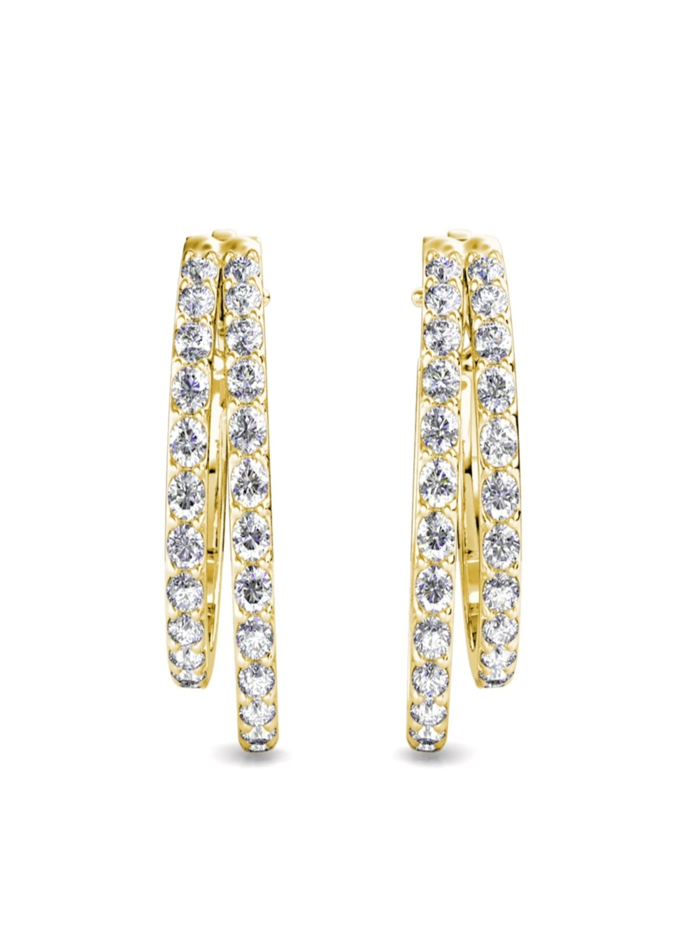 ROUGEMONT Jewellery Earrings 'Funkelnde Creolen Ohrringe Linda' in Gold