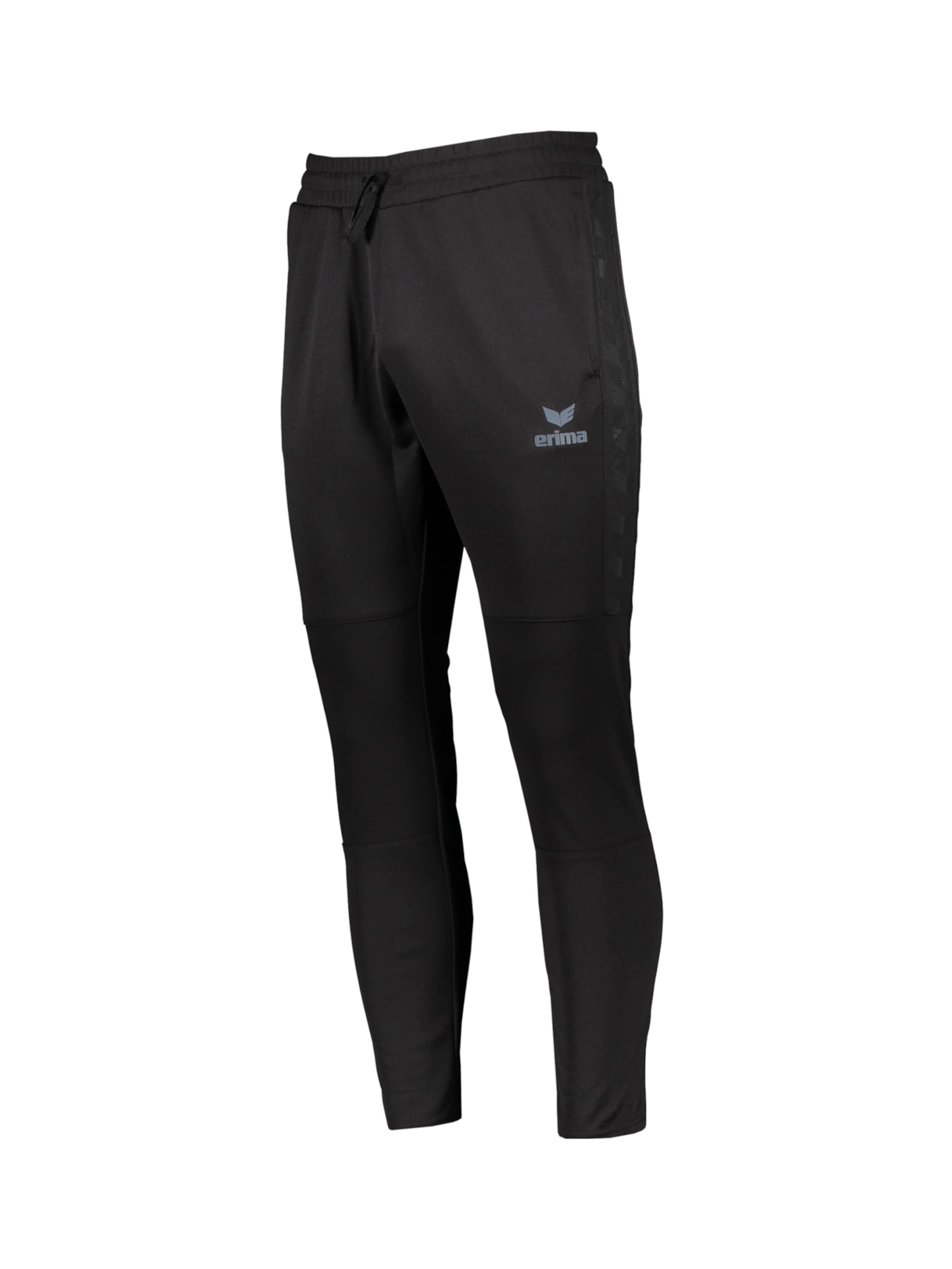 ERIMA Slim fit Workout Pants in Black: front