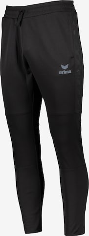 ERIMA Slim fit Workout Pants in Black: front