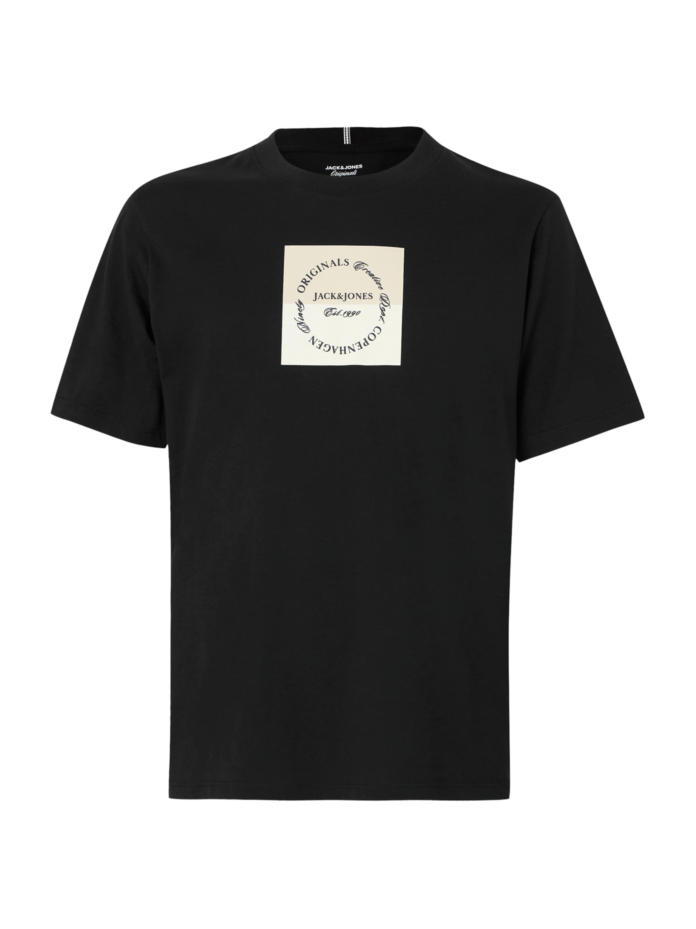 Maglietta 'JORCATSKILLS' JACK & JONES di colore beige / crema / nero, Visualizzazione prodotti