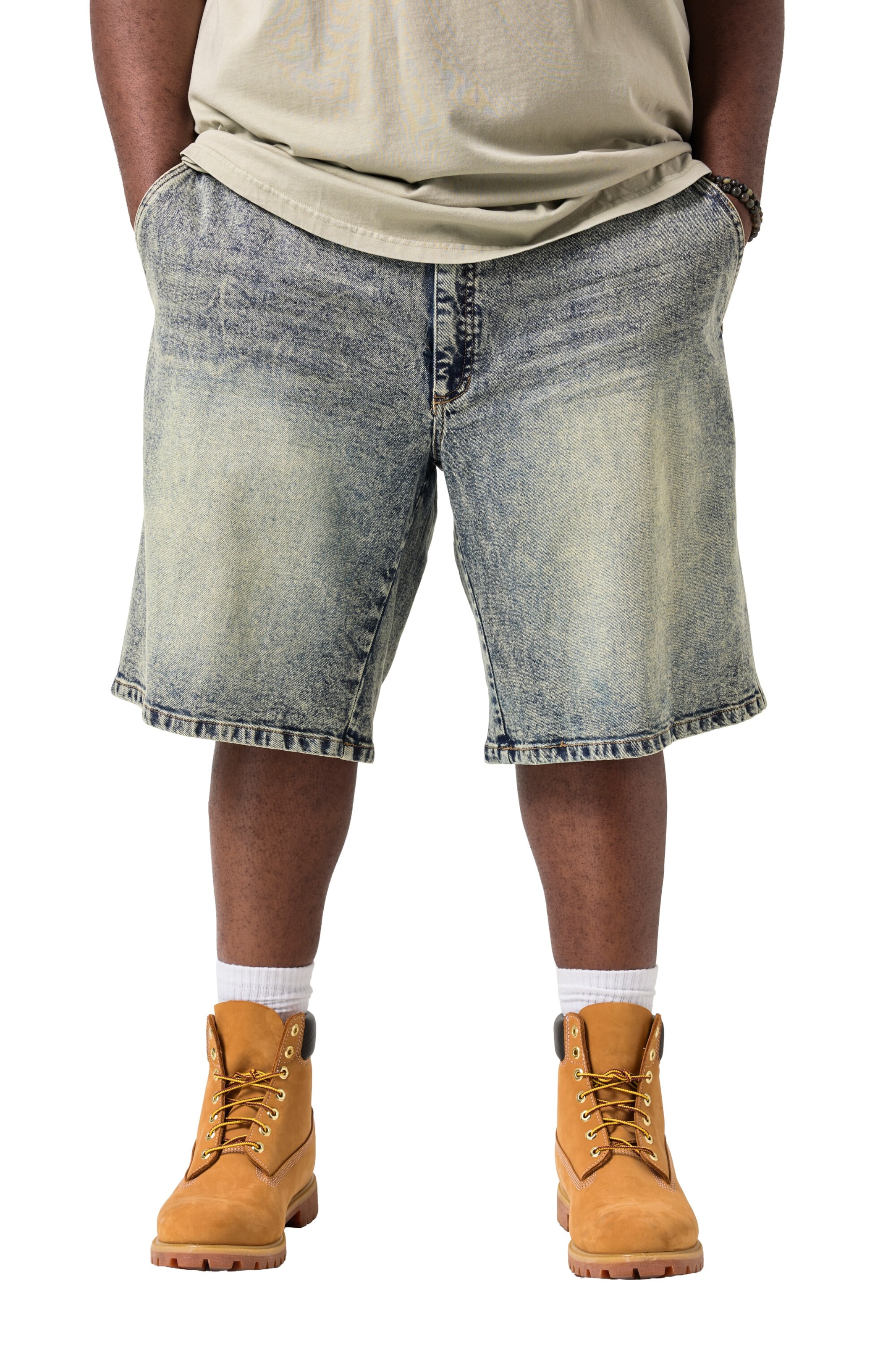 STHUGE Wide leg Broek in Grijs: voorkant