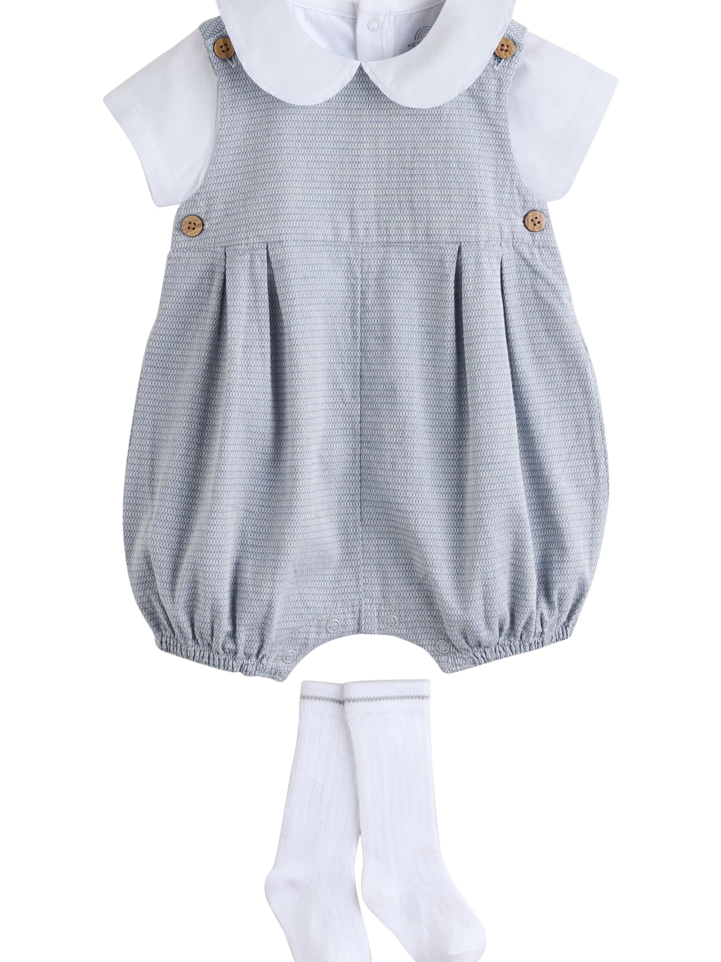 Next Strampler in Grau: Vorderseite