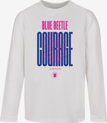 ABSOLUTE CULT Shirt 'Blue Beetle - Courage' in Wit: voorkant