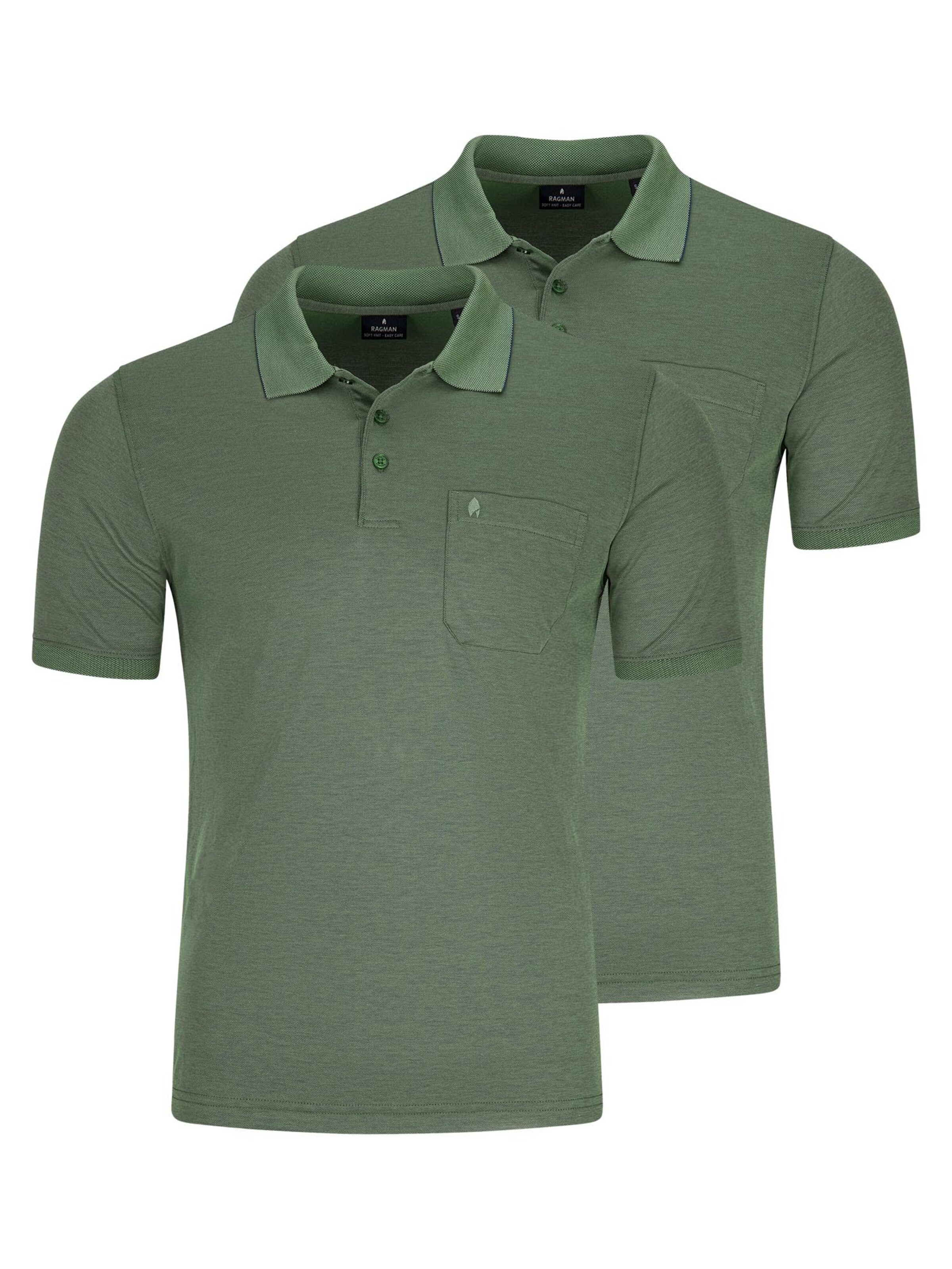 Ragman Shirt 'Basic' in Groen: voorkant
