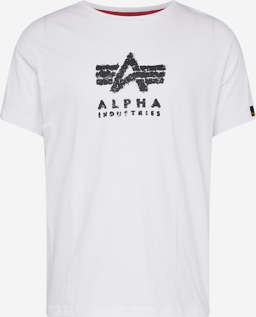 ALPHA INDUSTRIES Bluser & t-shirts 'Grunge' i hvid: forside