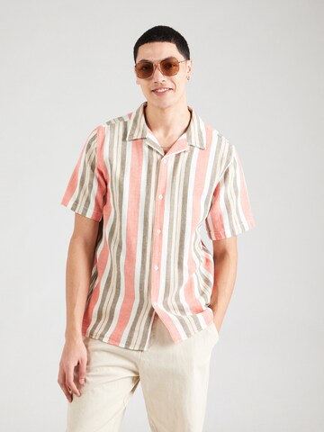 KnowledgeCotton Apparel Regular fit Button Up Shirt in Green: front