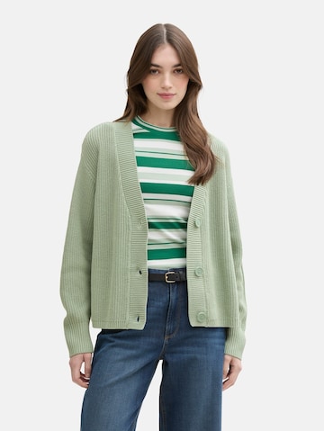 TOM TAILOR DENIM Knit Cardigan in Green: front