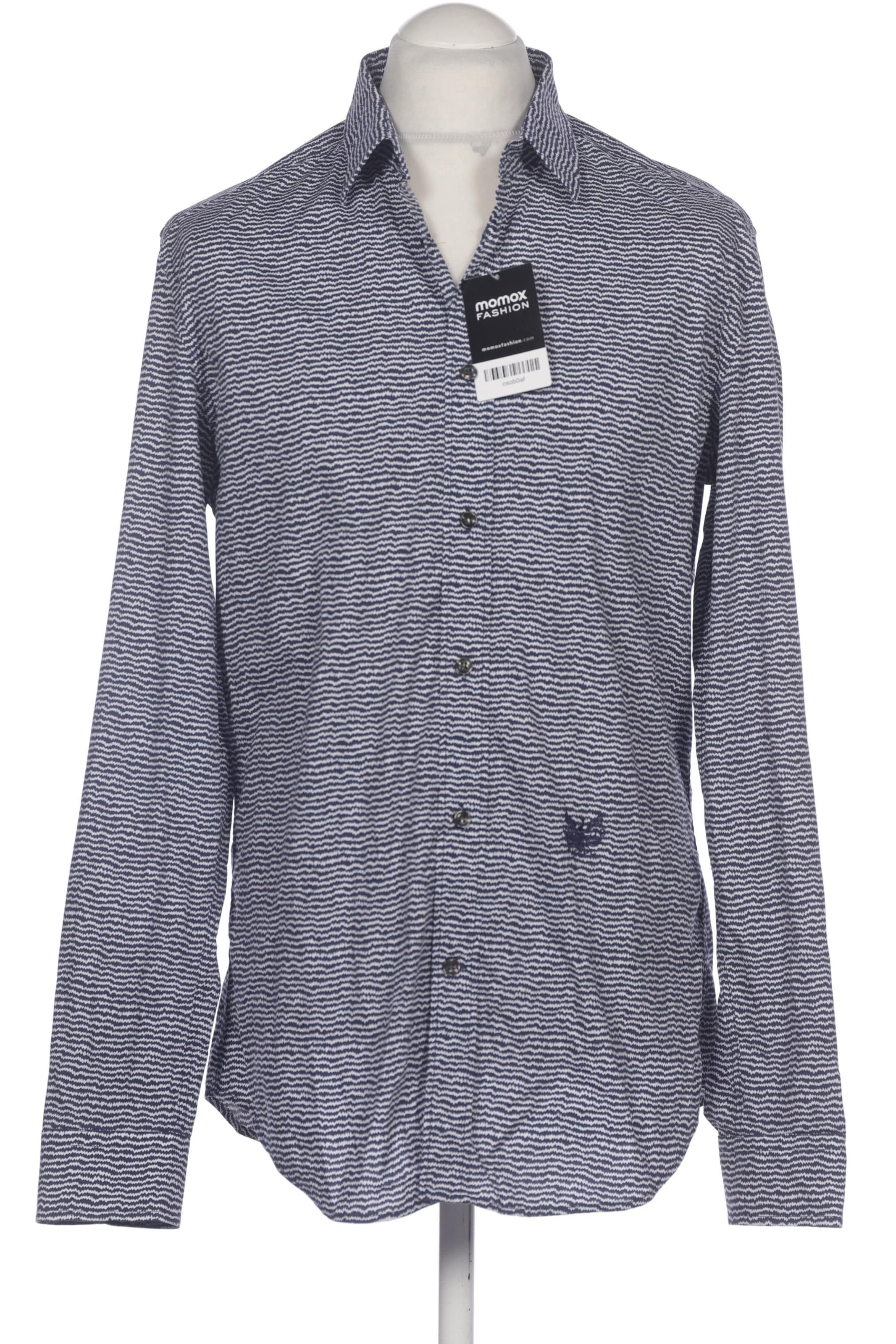 DIESEL Button Up Shirt in L in Blue: front