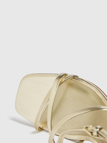 Pull&Bear Strap Sandals in Gold