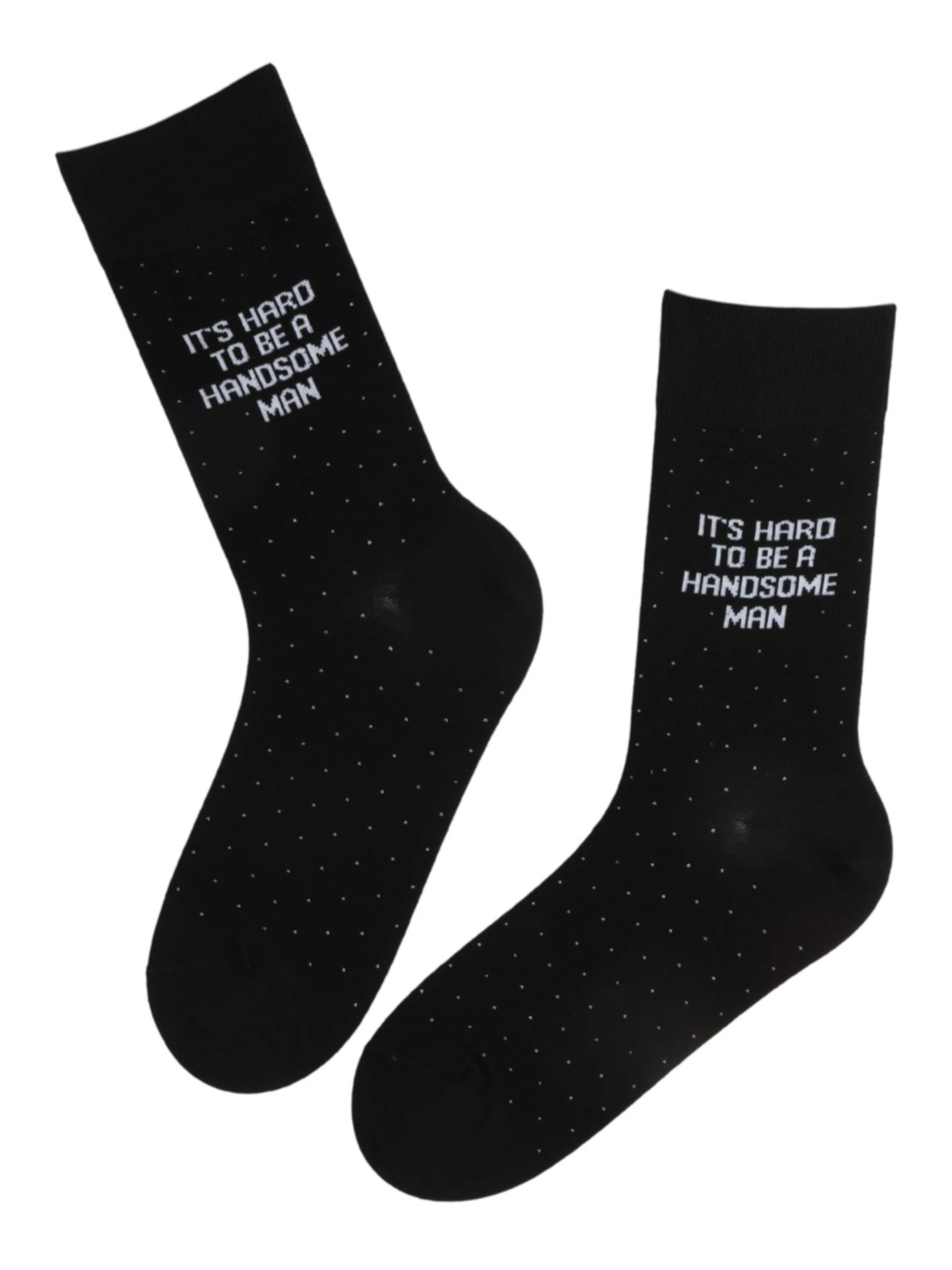 Sokisahtel Sokken 'TAAVI cotton socks for a handsome man' in Zwart: voorkant