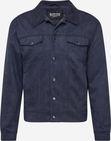BURTON MENSWEAR LONDON Prehodna jakna 'Suedette' | modra barva: sprednja stran