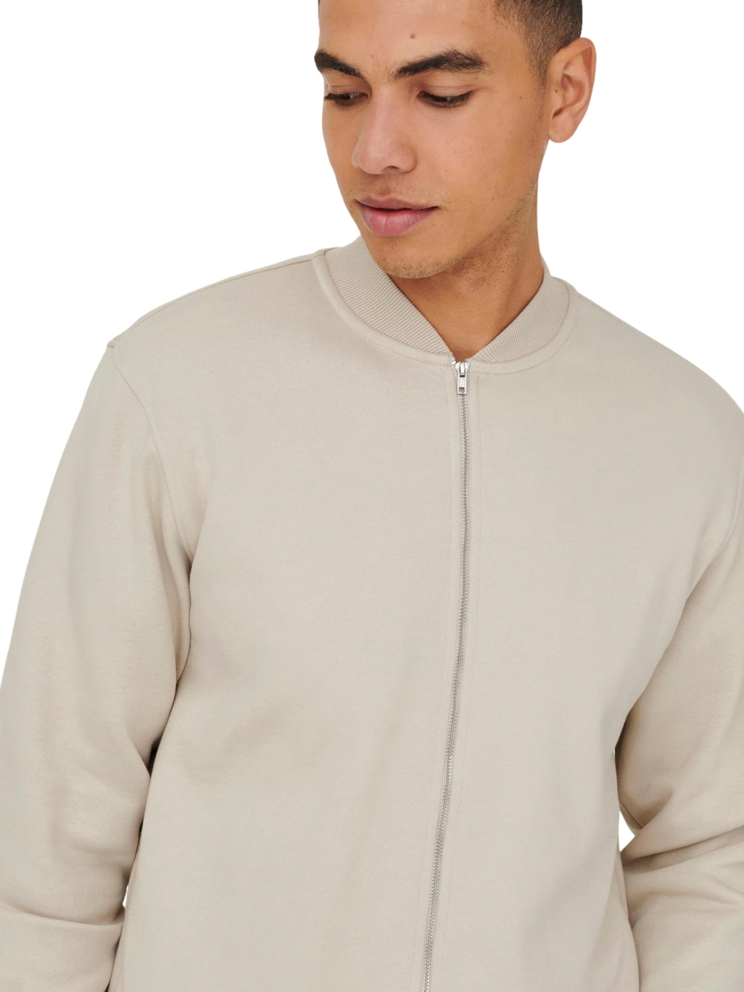 Only & Sons Sweat jacket 'Ceres' in Grey