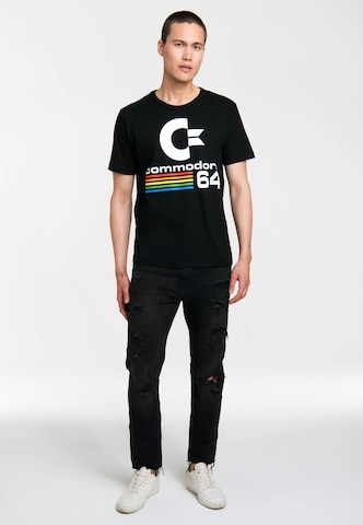 LOGOSHIRT Shirt 'Commodore C64' in Black