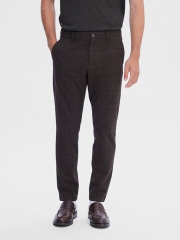 Coupe slim Pantalon SELECTED HOMME en marron : devant