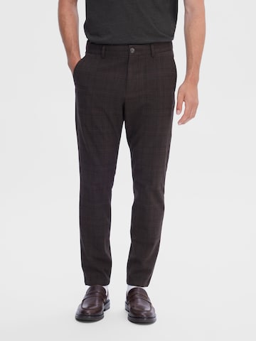 Pantalon SELECTED HOMME en marron : devant