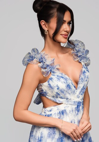 Ombre Avondjurk 'Sylvia' in Blauw