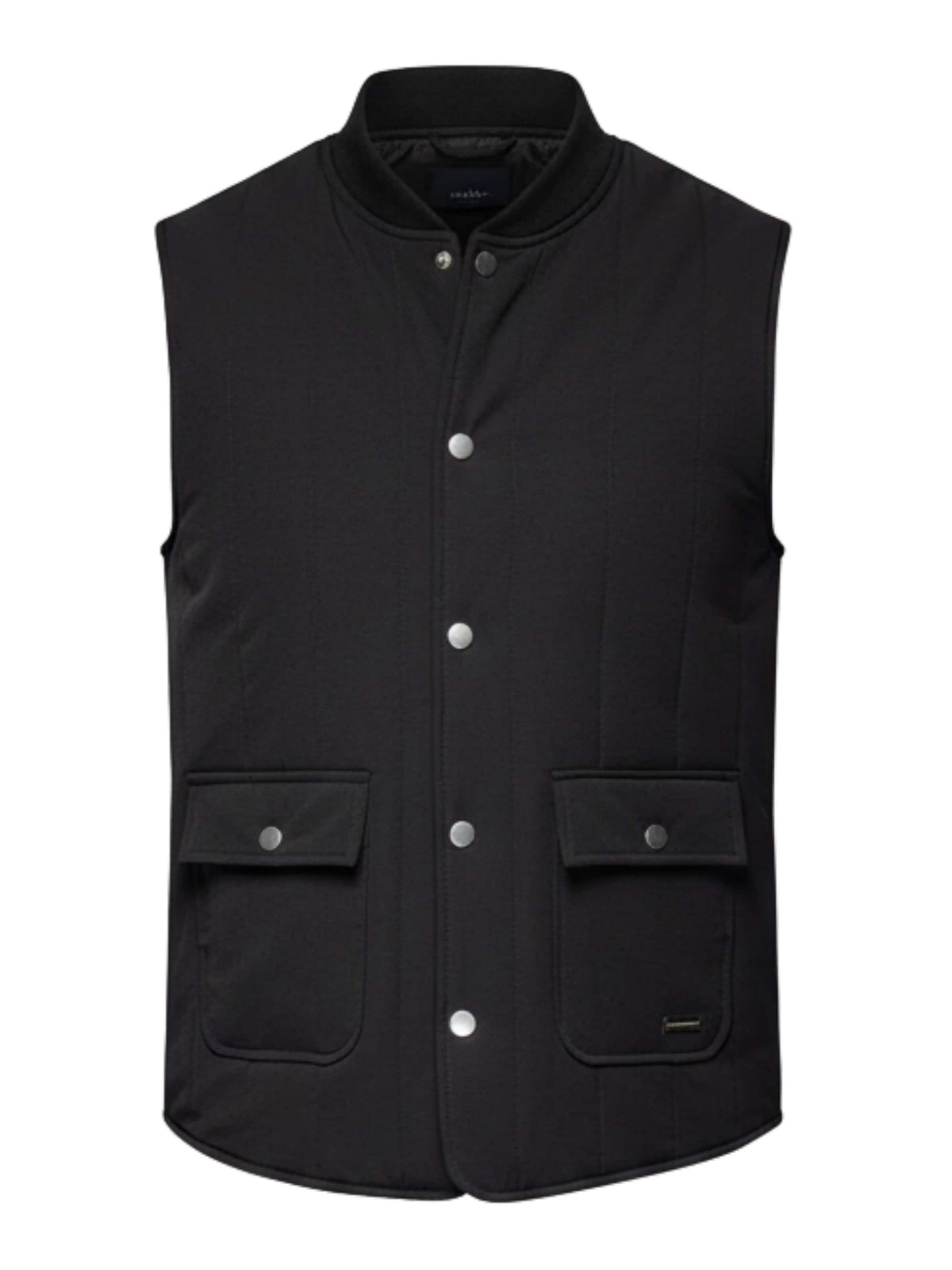 Ombre Bodywarmer 'Javj' in Zwart: voorkant