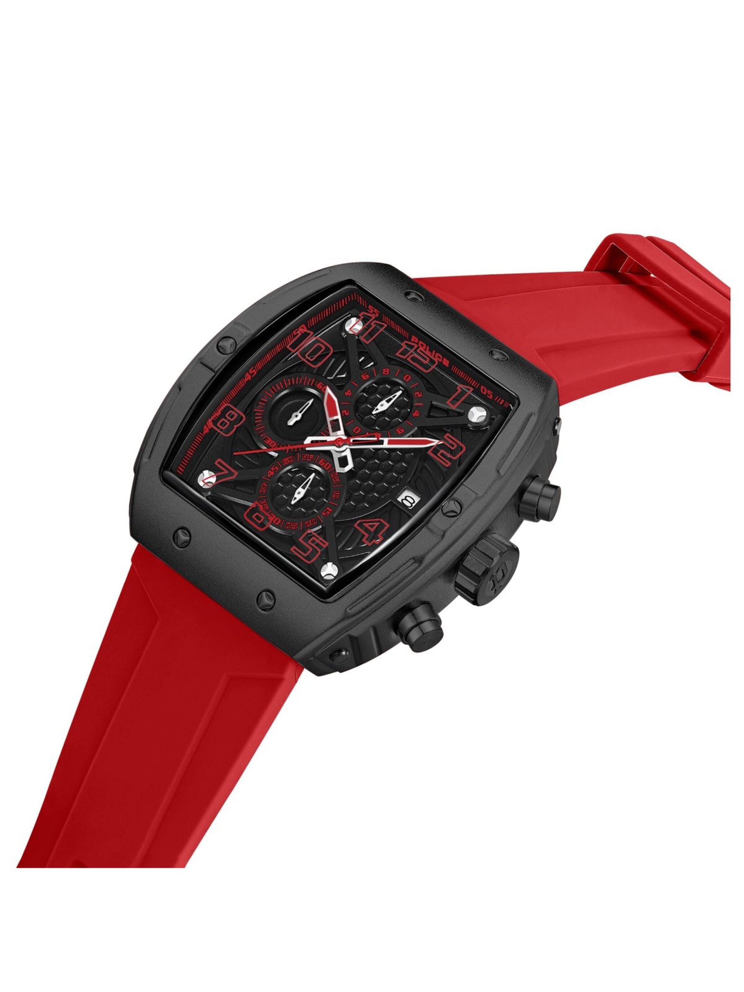 Montre à affichage analogique 'Police - Chronograph Coswig - Quartz watch movement - Watch case width: 46 mm' POLICE en rouge