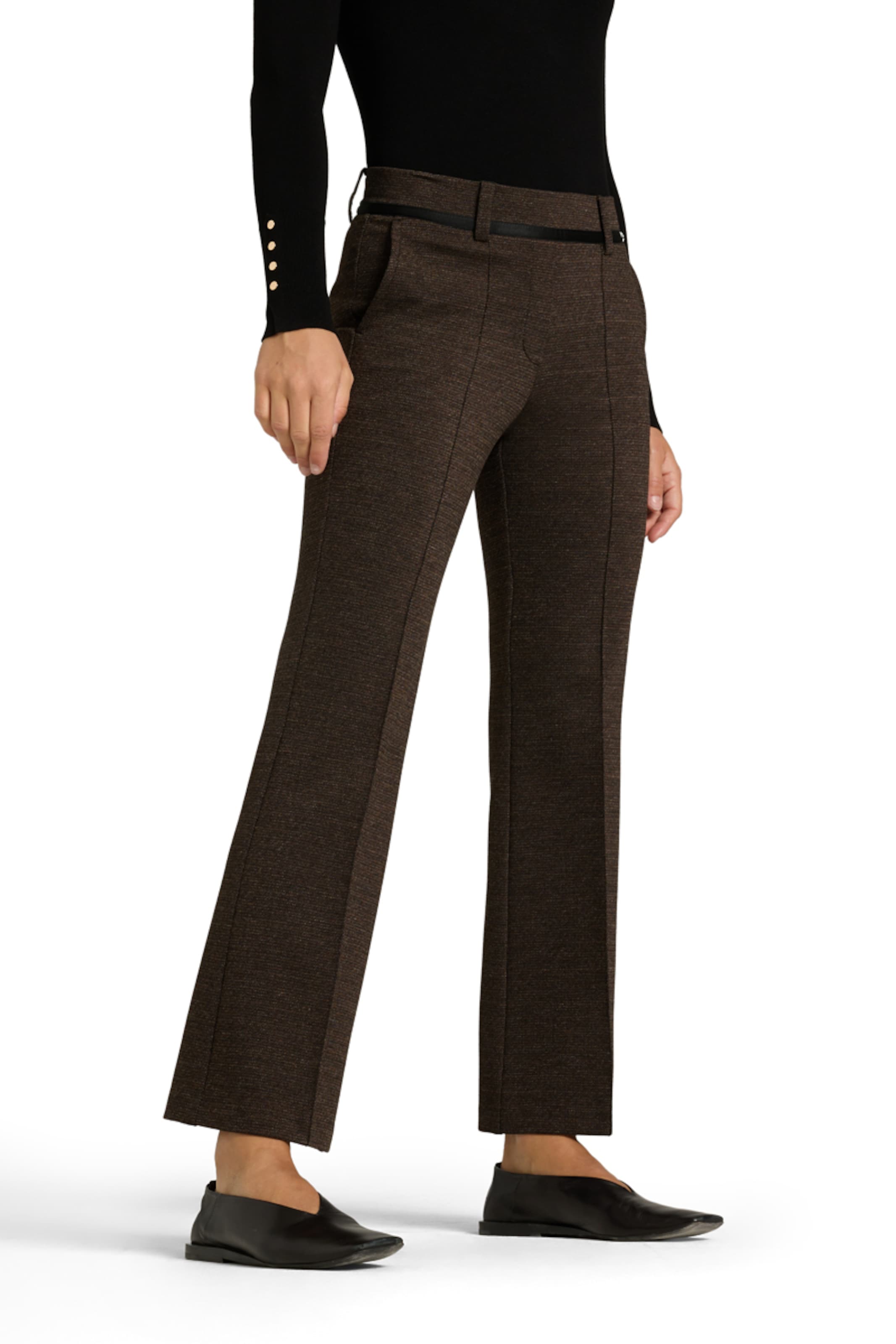 Cambio Regular Pleat-front trousers 'Francoise' in Brown: front