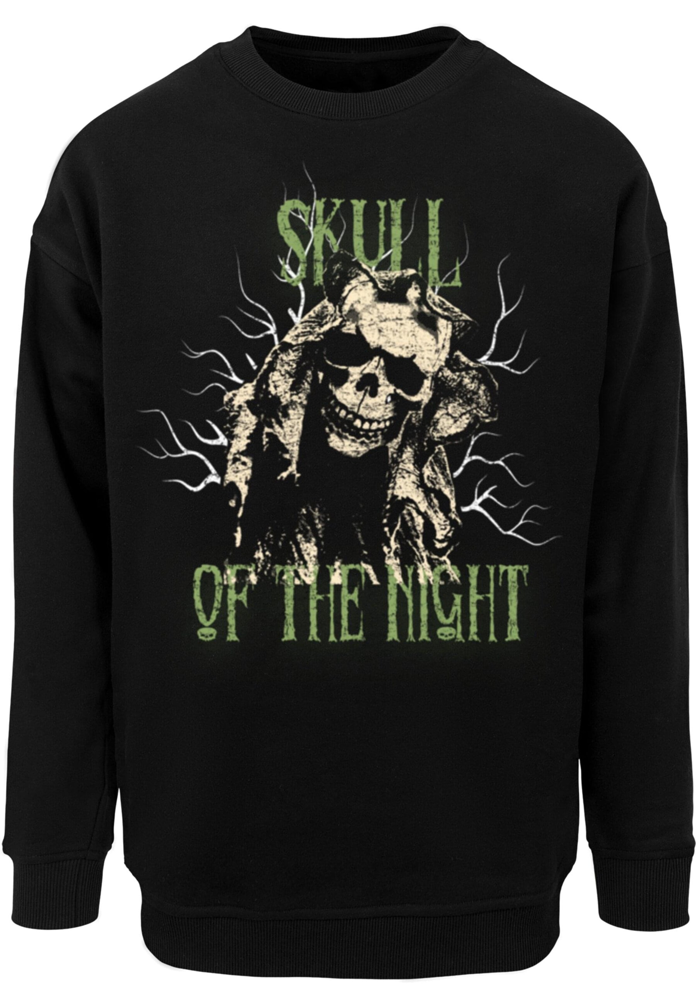 Sweat-shirt 'Halloween - Skull Of The Night V2' Merchcode en noir : devant